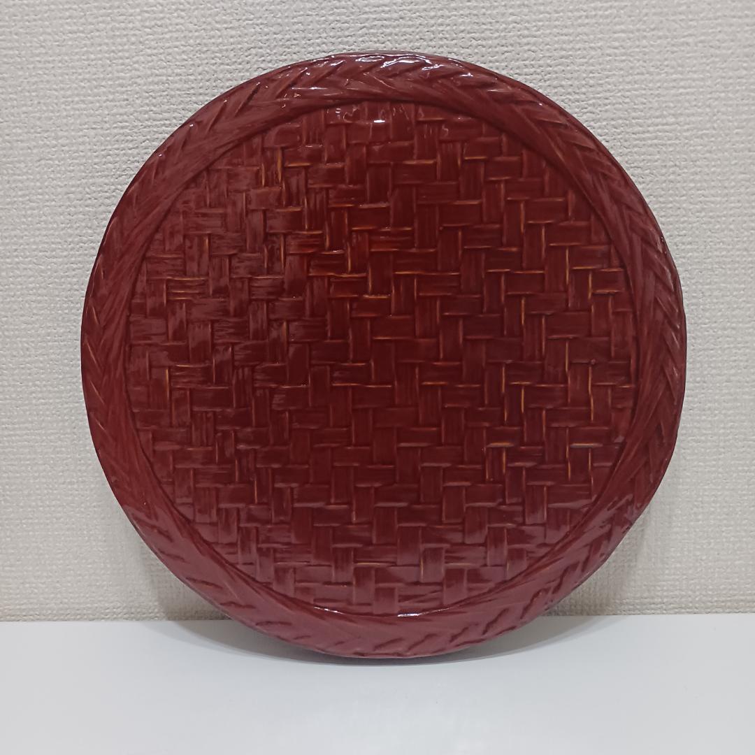 籃胎漆器 らんたい漆器 漆塗り 盆 丸盆 福岡 久留米 竹編 - メルカリ