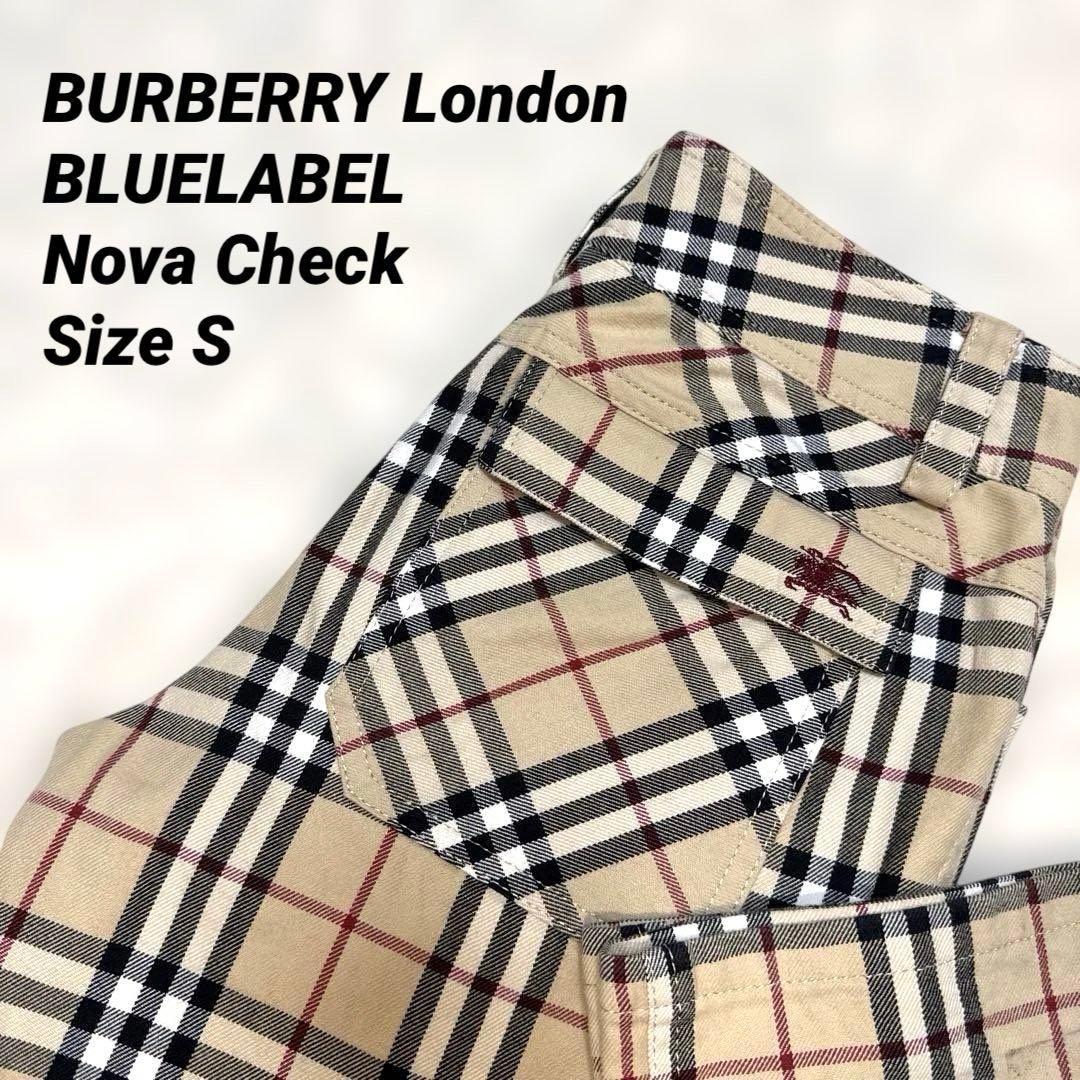 BURBERRY ブルーレーベル ノバチェックフレアーパンツ 36 レディース
