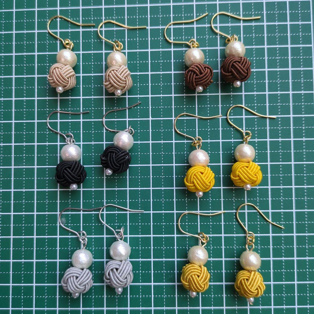 《ゆあ》玉結びピアス　水引アクセサリー