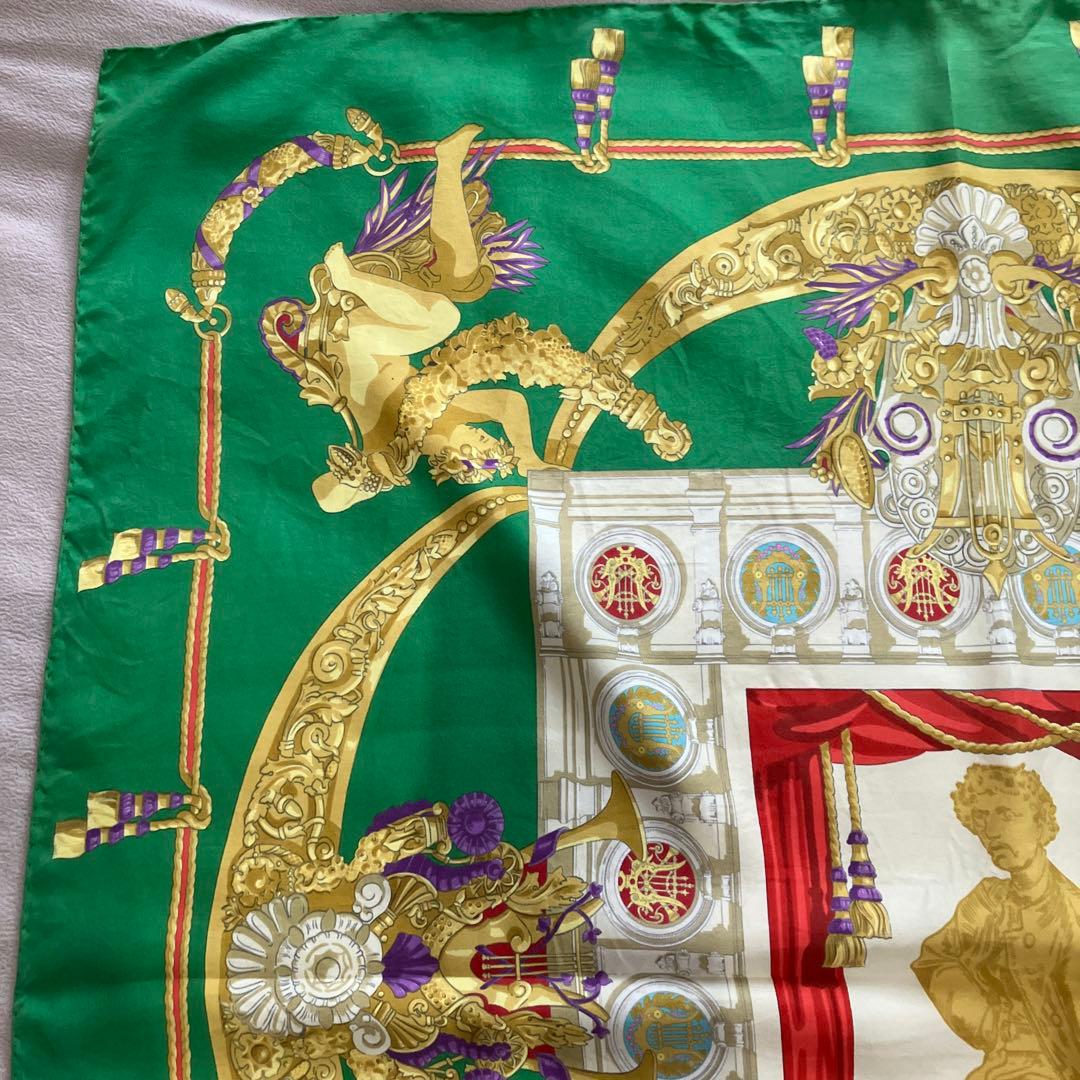 エルメス/カレ90/シャルル・ガルニエへの賛辞/HERMES/スカーフ/緑