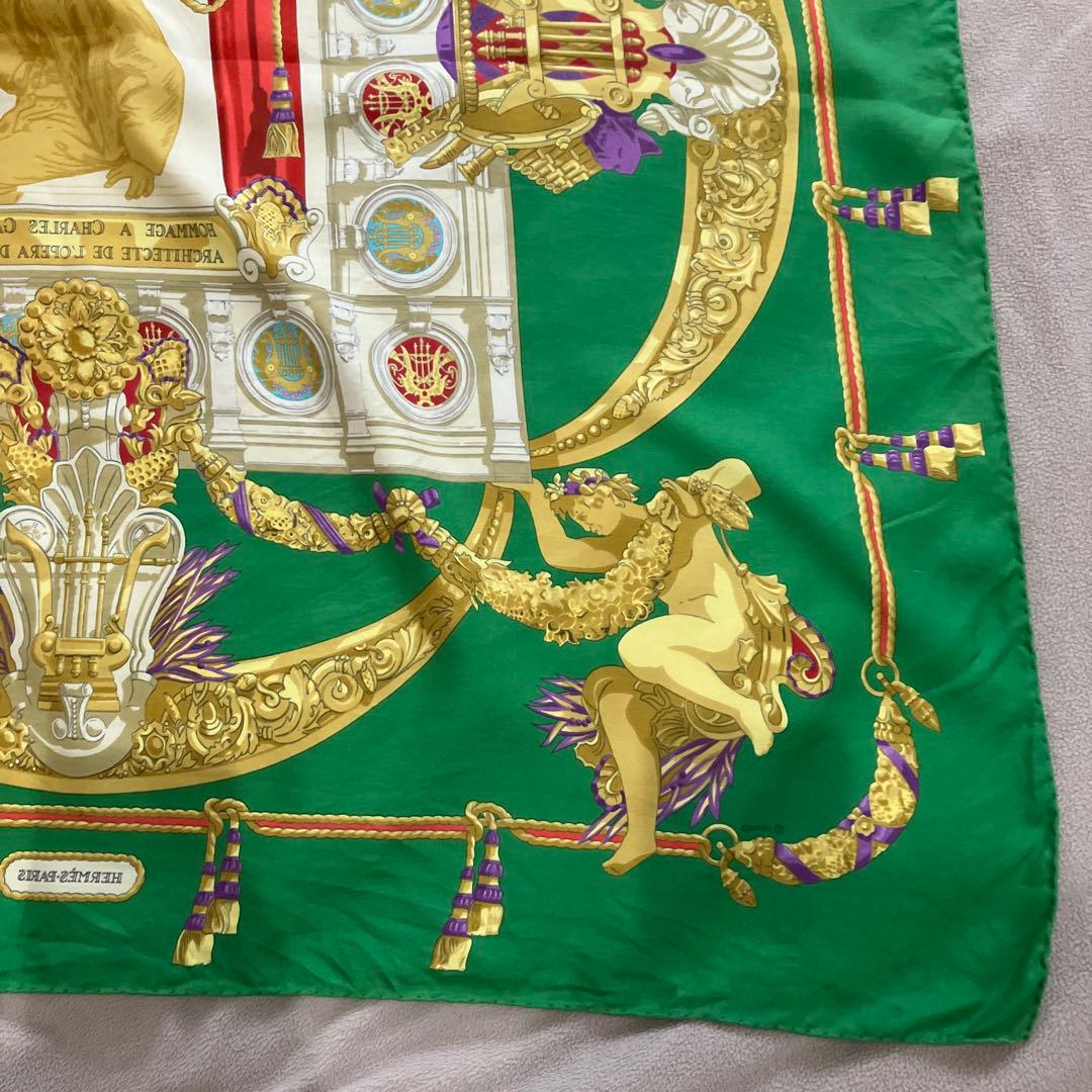 エルメス/カレ90/シャルル・ガルニエへの賛辞/HERMES/スカーフ/緑