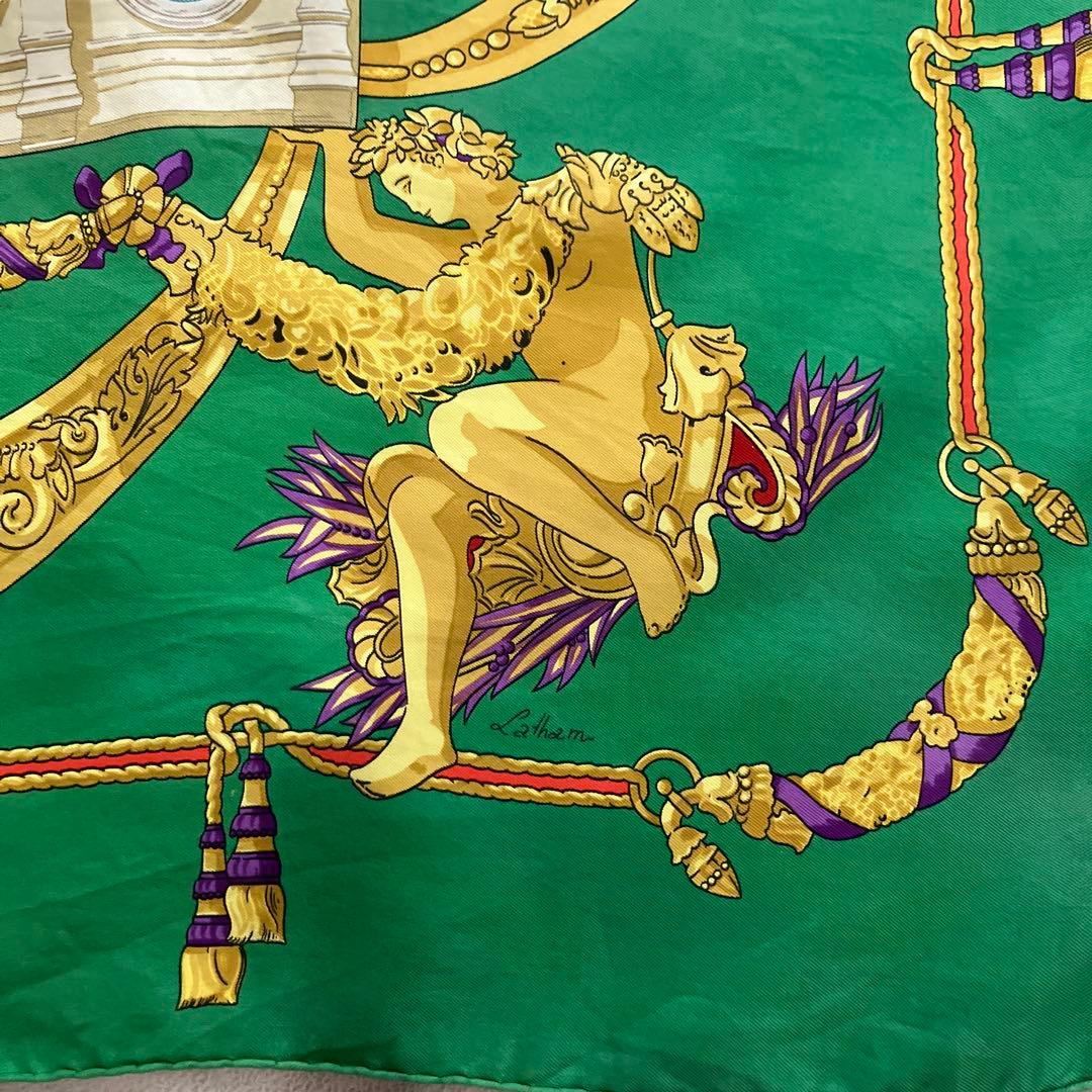 エルメス/カレ90/シャルル・ガルニエへの賛辞/HERMES/スカーフ/緑