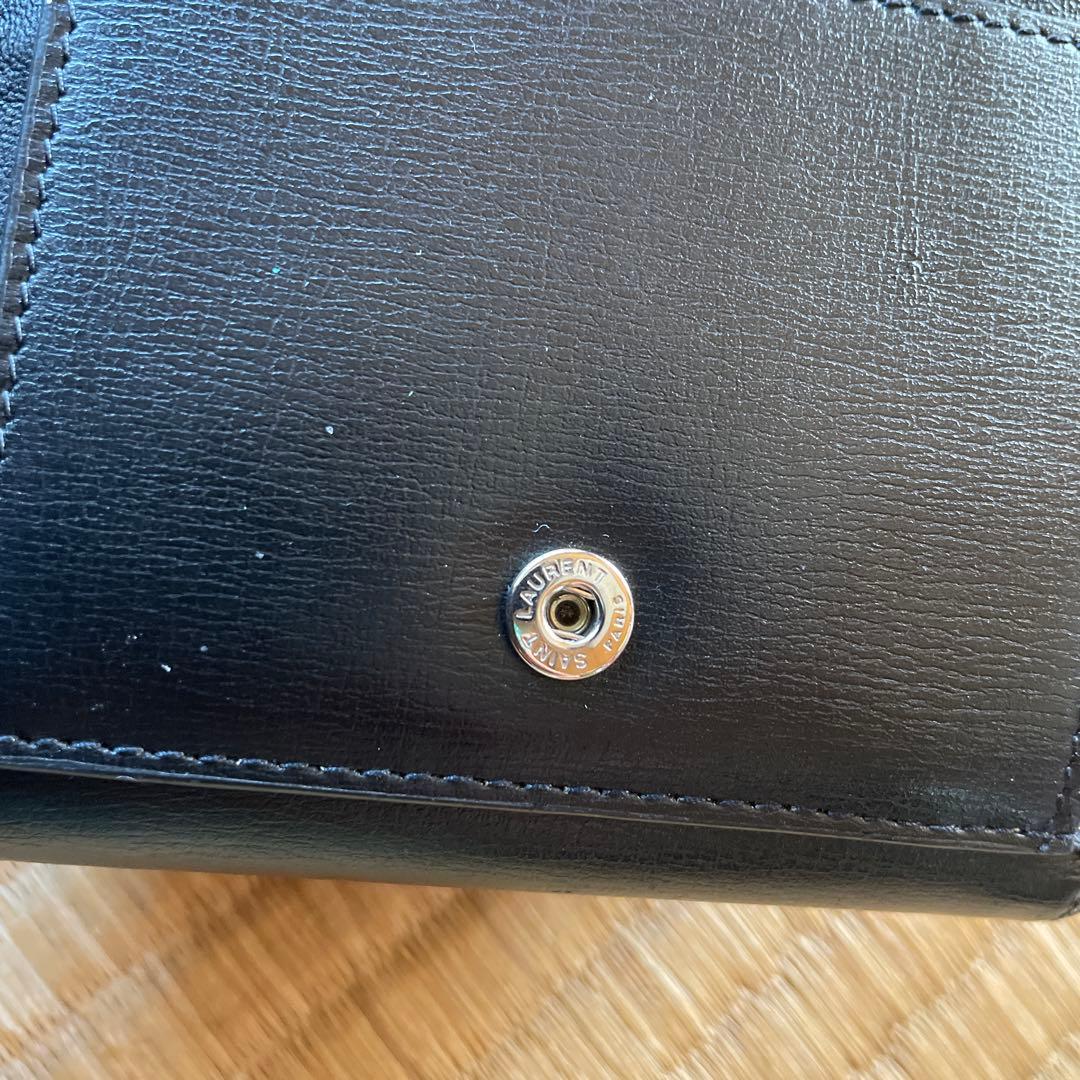 値下げ交渉可】サンローラン 三つ折り財布 カランドラ ブラック - メルカリ