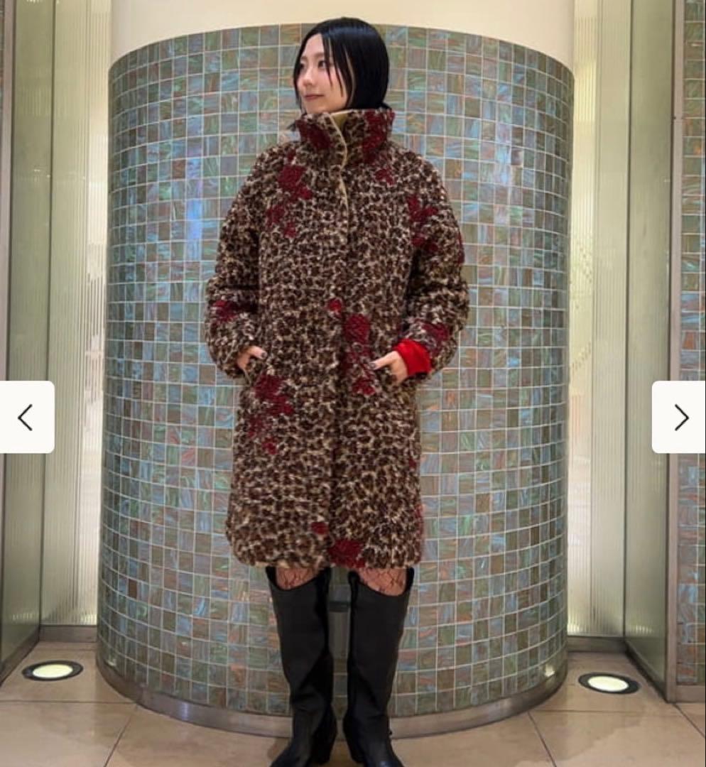 25aw未使用品フミエタナカfumietanakaレオパードボアロングコート