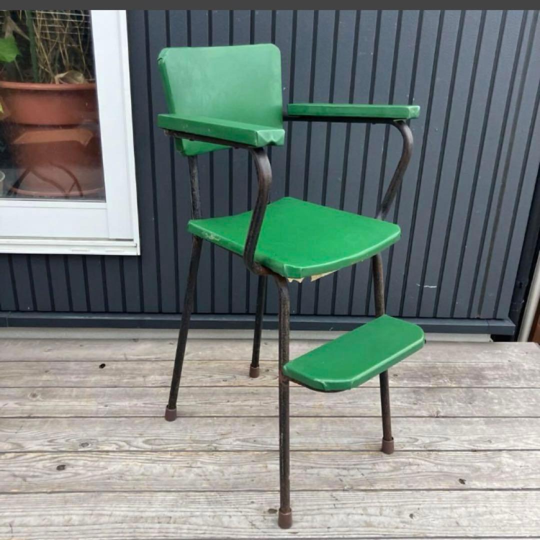 昭和レトロ ハイチェア ベビーチェア ハイスツール アイアンフレーム