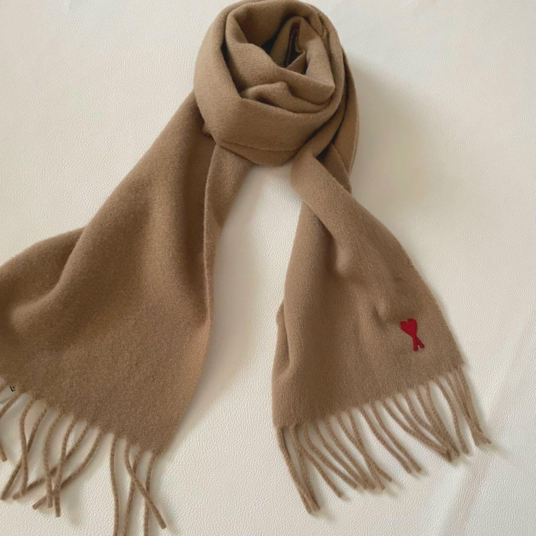 び*読様 AMI PARISアミパリス マフラー ハートロゴ ウール 羊毛 人気