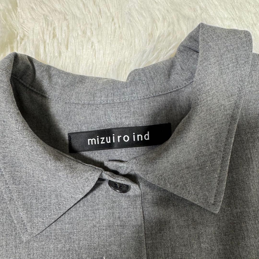 美品✨近年モデル ミズイロインド シャツカラーサロペット グレー