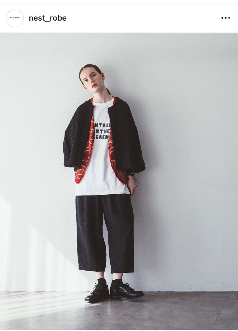 nestRobeネストローブ コットンリネンミックスツイードジャケット