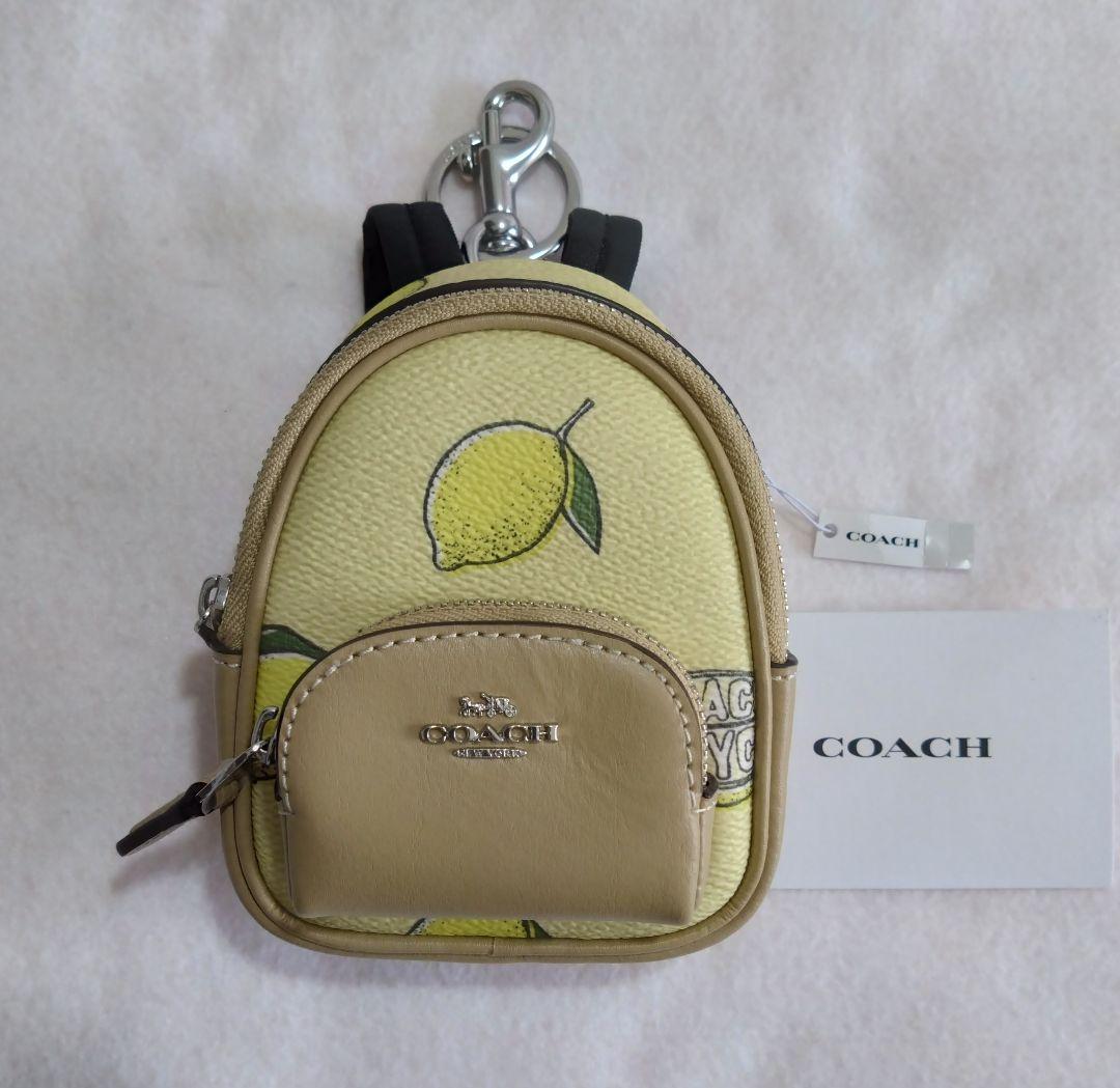 新品 コーチ リュックサック モチーフ レモン柄 キーケース ミニポーチ小物入
