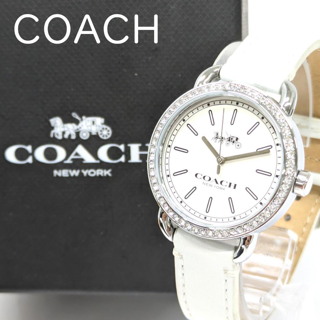 新品電池/稼働 美品 COACH ダイヤベゼル クォーツ レディース 腕時計