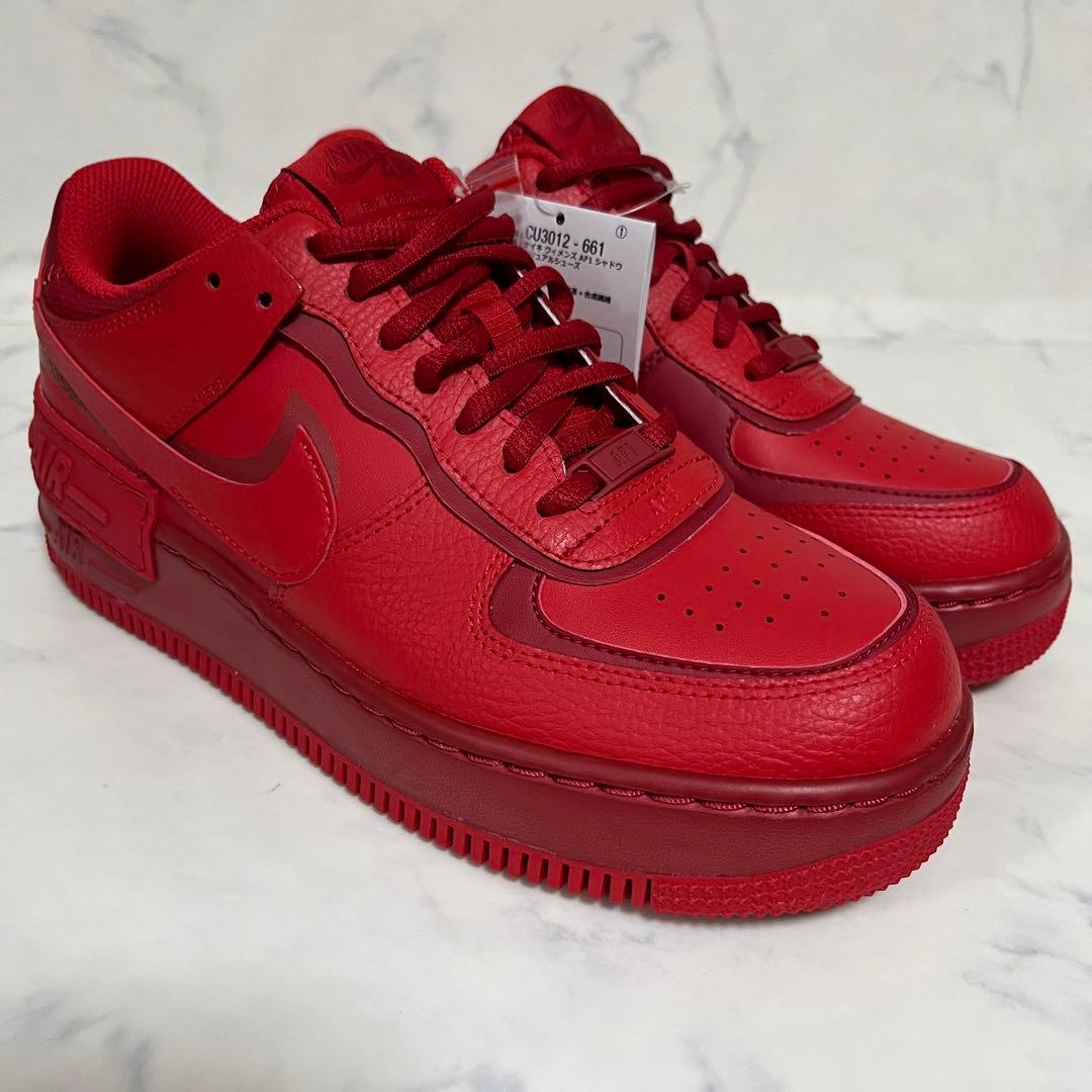 新品】25.5cm ナイキ エアフォース1 ロー シャドウ トリプル レッド