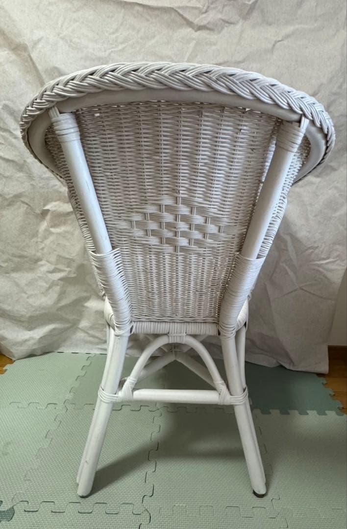 廃盤品 希少 ニトリ ラタン ラタン家具 籐家具 ラタンチェア ホワイト