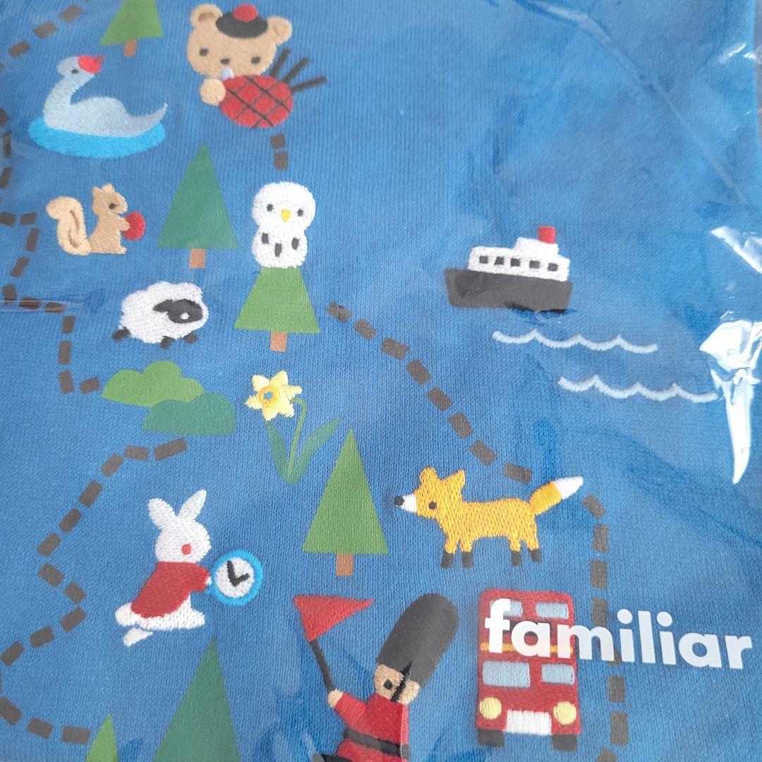 新品タグ付き】familiar ファミリア 長袖Tシャツ 80 刺繍 ブルー