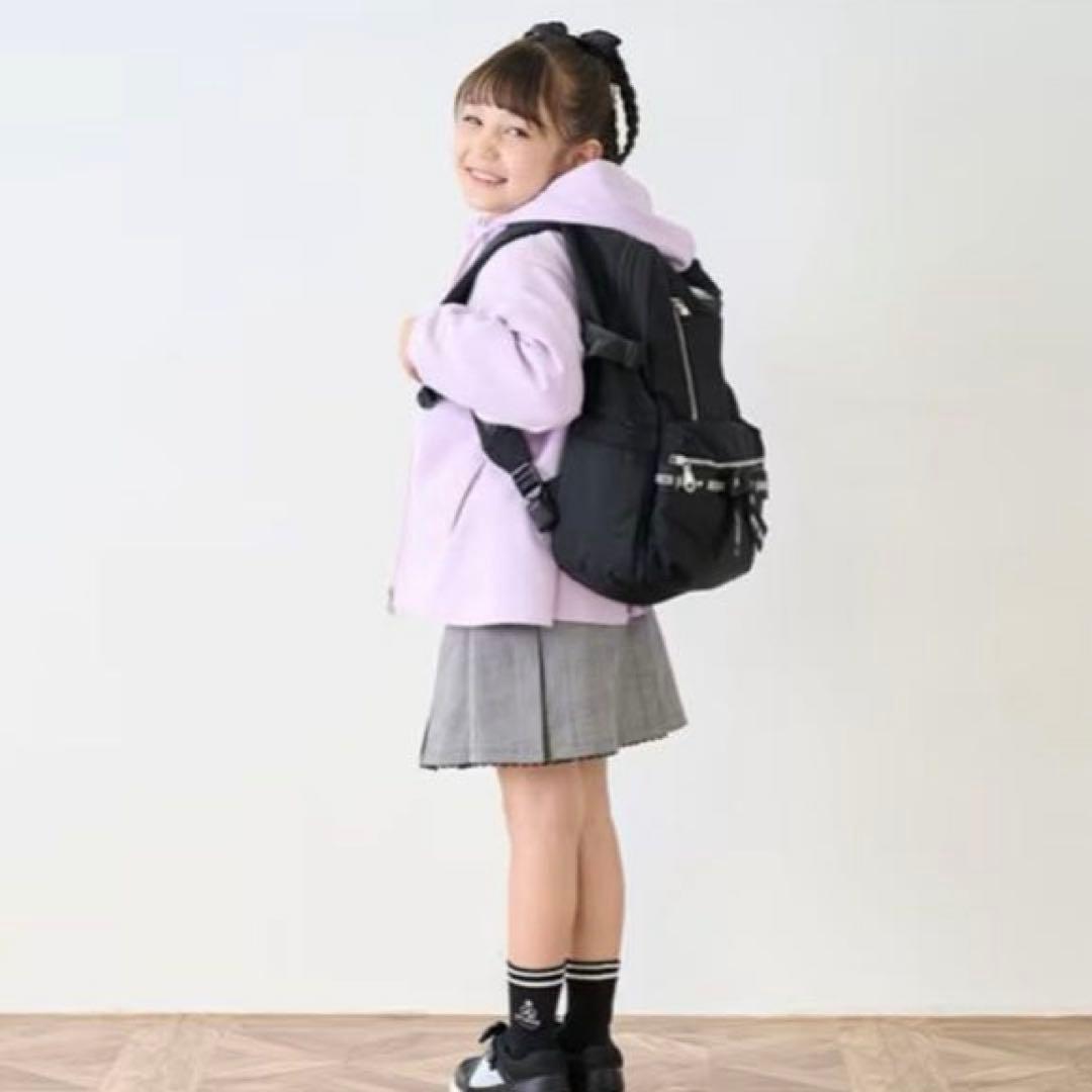 メゾピアノ ハートポーチ付　ロゴリボン　ナイロンリュック　大