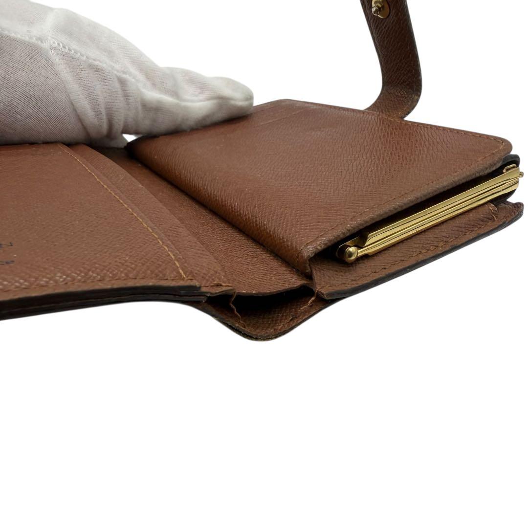 ルイヴィトン　ヴィエノワ　モノグラム　ブラウン　茶色　がま口　折り財布　新型