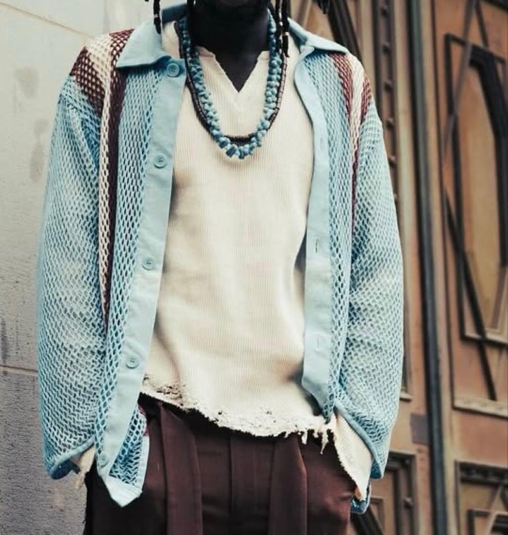 トップス Lamrof Boro Slanted Sleeveless - white LAMROF / ラムロフ】BORO SLANTED SLEEVELESS（タンクトップ