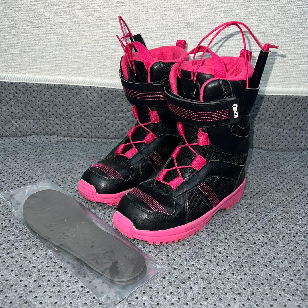 5回使用 キッズスノーボード 105cm SLQ×バイン×レースブーツ - メルカリ