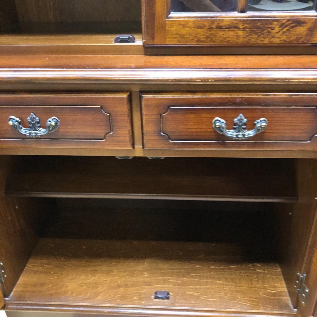 古家具】カリモク家具 コロニアル ヴィンテージ 食器棚 750709-9