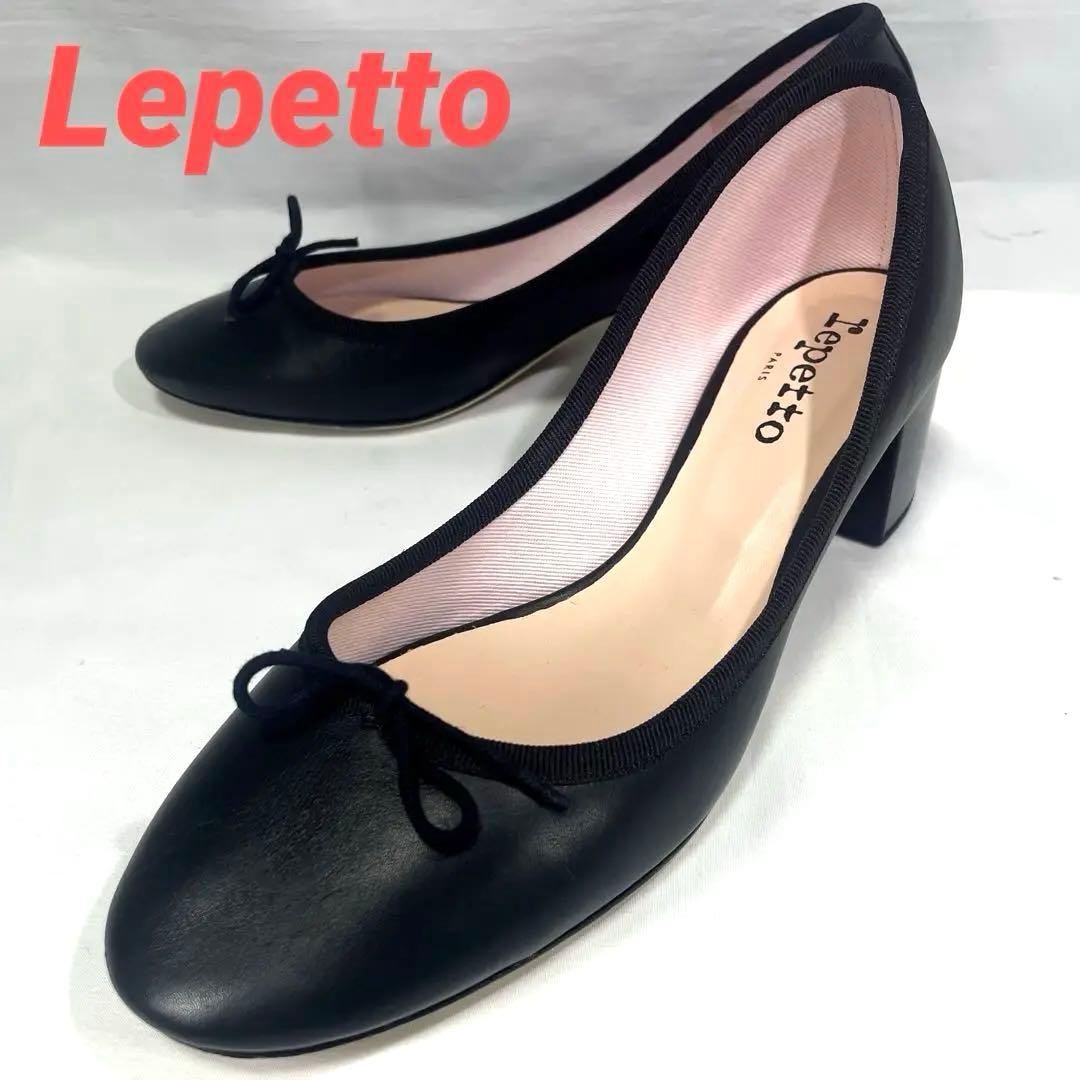 ★レペット/チャンキーヒール/パンプス/レザー/ブラック/24cm ☆レペット/チャンキーヒール/パンプス/レザー/ブラック/24cm - メルカリ