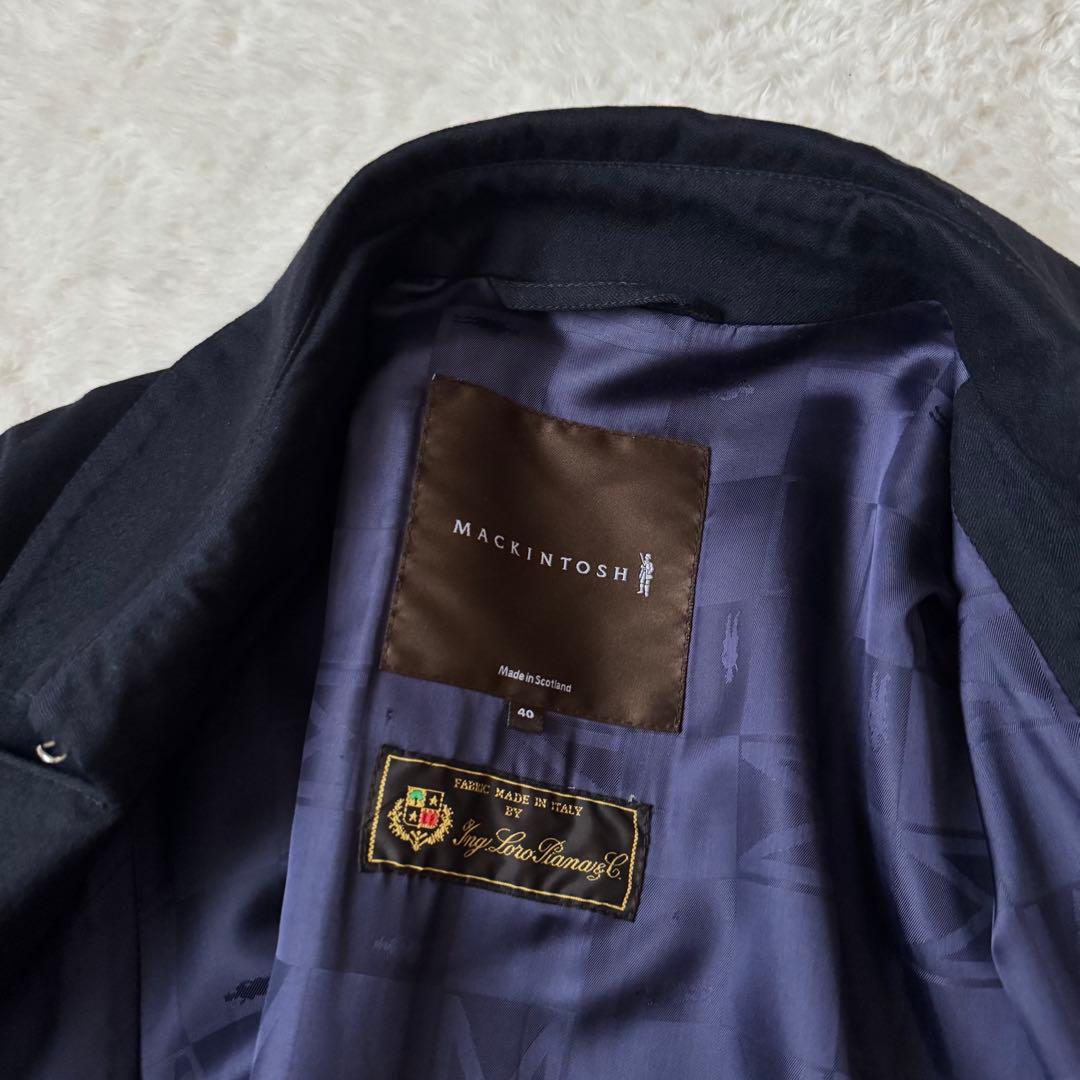 美品　MACKINTOSH ロロピアーナ 最高級ウール トレンチコート 紺　40