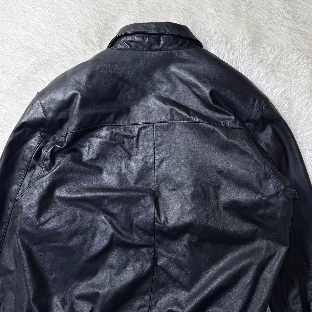 【美品】90s A-2 ラムレザー フライトジャケット M 短丈 ブラック