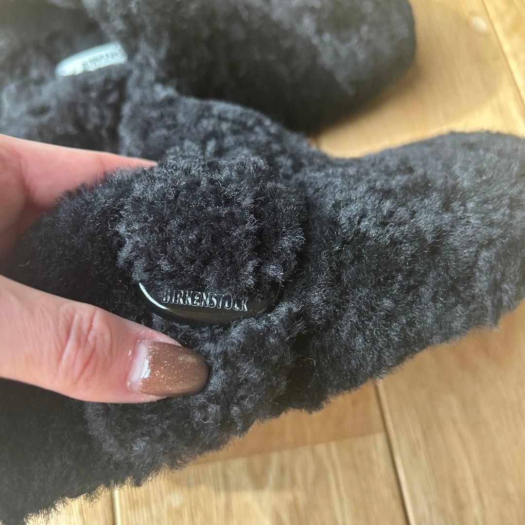 ビルケン ブラック ボストン テディベアBIRKENSTOK ボア - メルカリ
