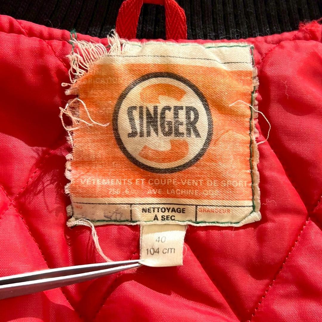 希少70s ヴィンテージ スタジャン 袖レザー ウールメルトン