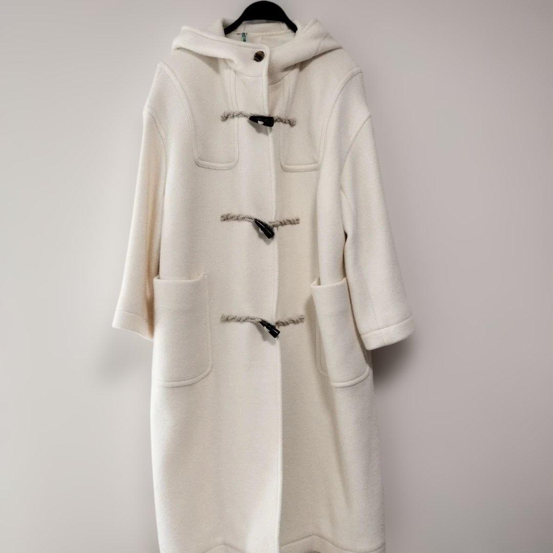 23区★size46オフホワイトダッフルコート セール】 ヘリンボーン ダッフルコート （ダッフルコート）｜23区
