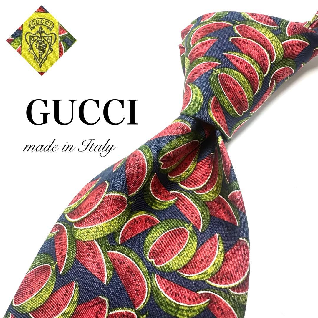 極美品】GUCCI ネクタイ ほぼ未使用品 超希少品 スイカ 鮮やか - メルカリ
