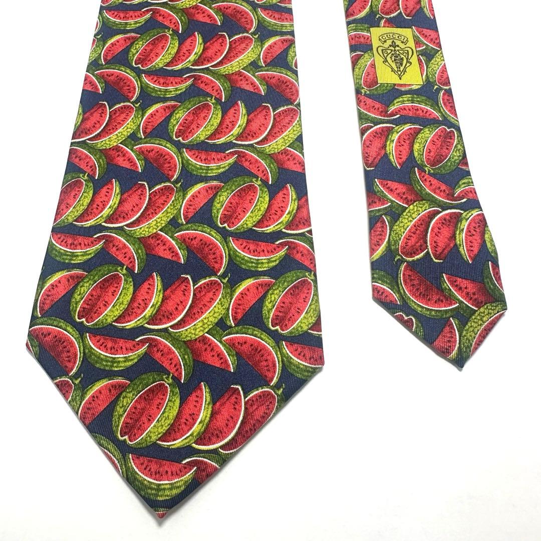 極美品】GUCCI ネクタイ ほぼ未使用品 超希少品 スイカ 鮮やか - メルカリ
