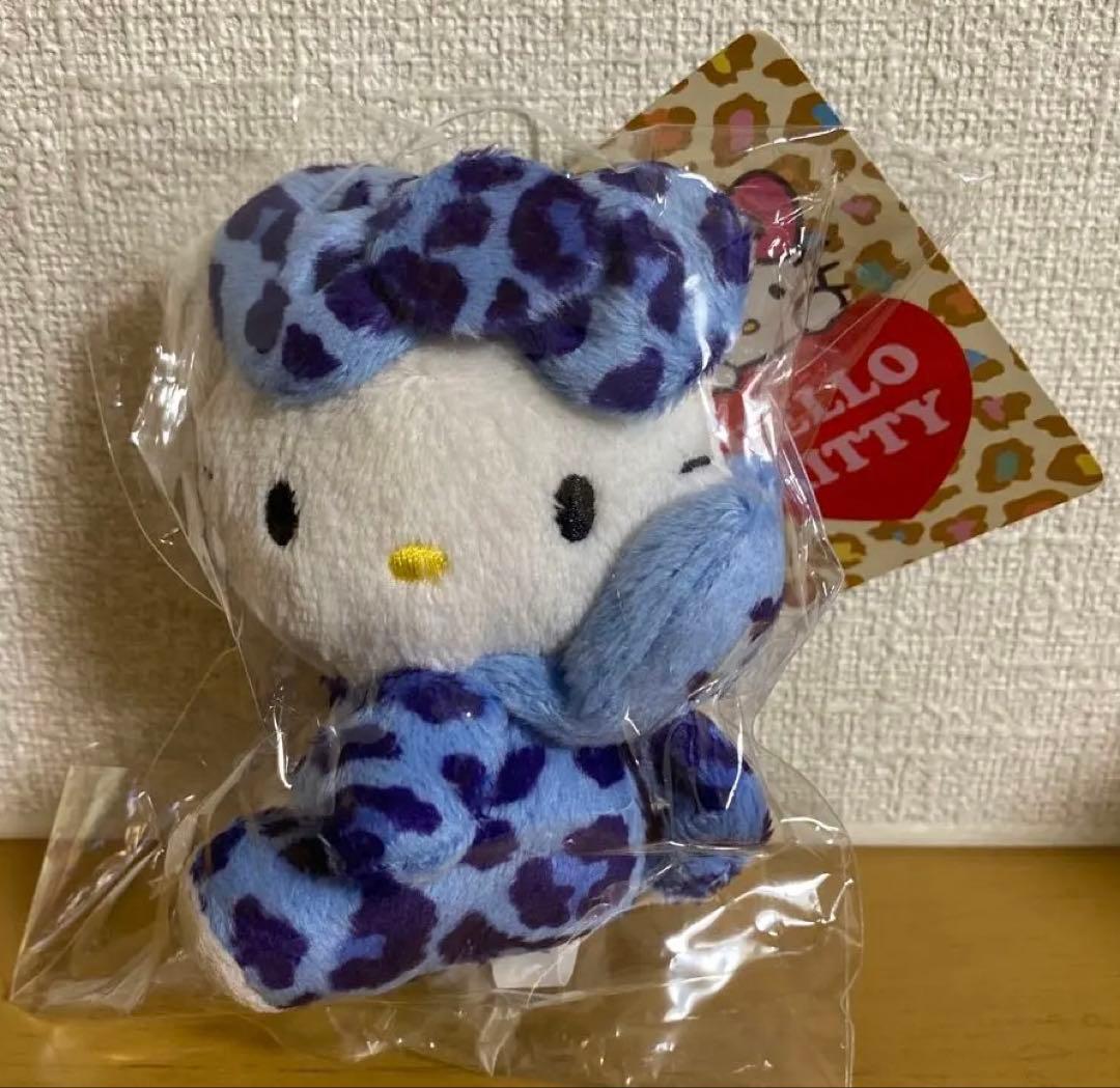【未使用未開封】ハローキティ ヒョウ柄 ぬいぐるみマスコット　大阪 レア　青