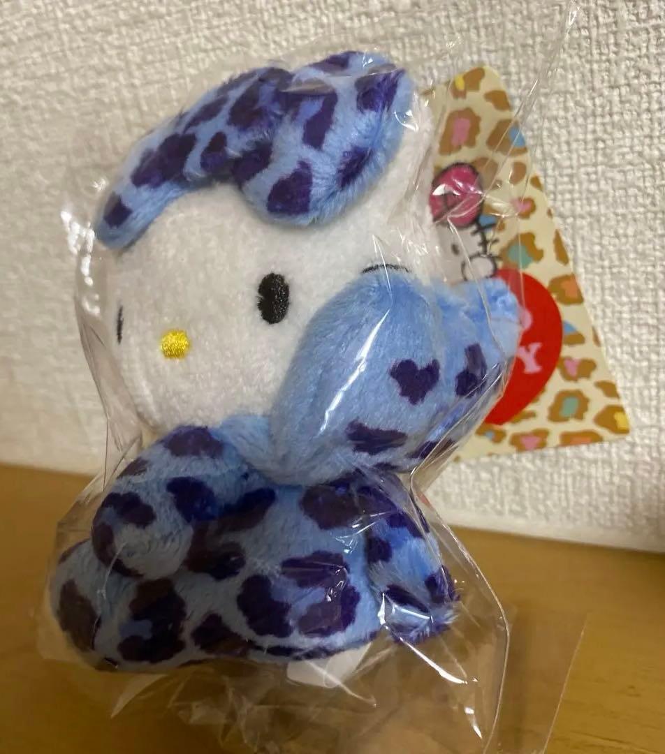 【未使用未開封】ハローキティ ヒョウ柄 ぬいぐるみマスコット　大阪 レア　青