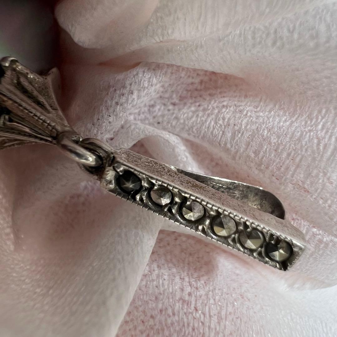 925刻印 特大ブラックパール ネックレストップ 36g 東K8-0211ア㊱