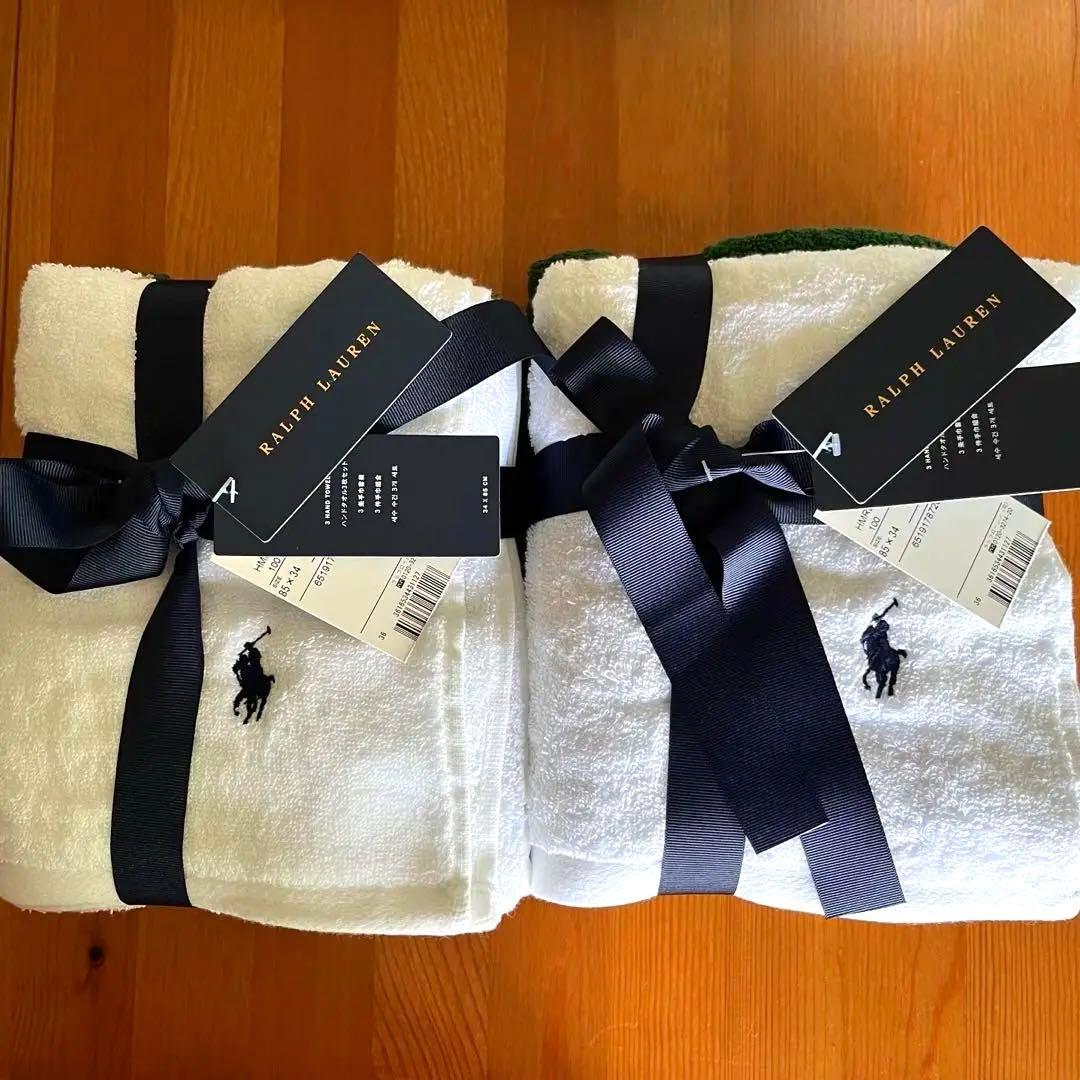 新品 ラルフローレン フェイスタオル ホワイト グリーン グレー 6枚 セット