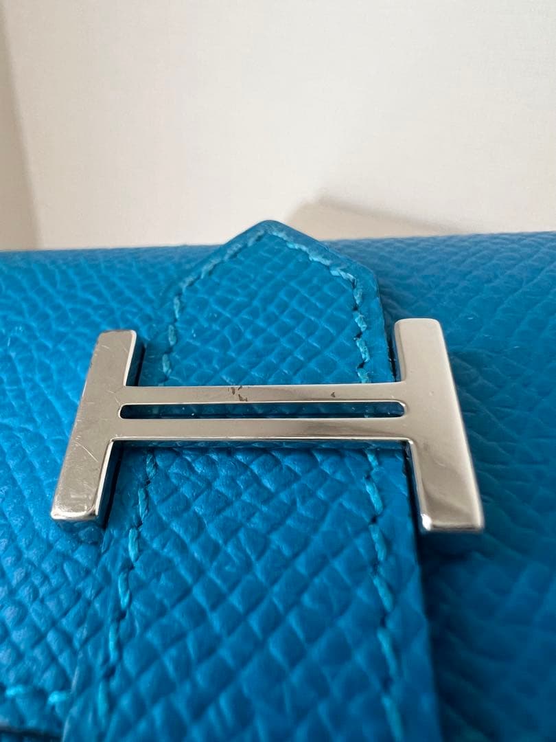 【美品】HERMES エルメス　べアン 4連キーケース　ブルー　W刻印