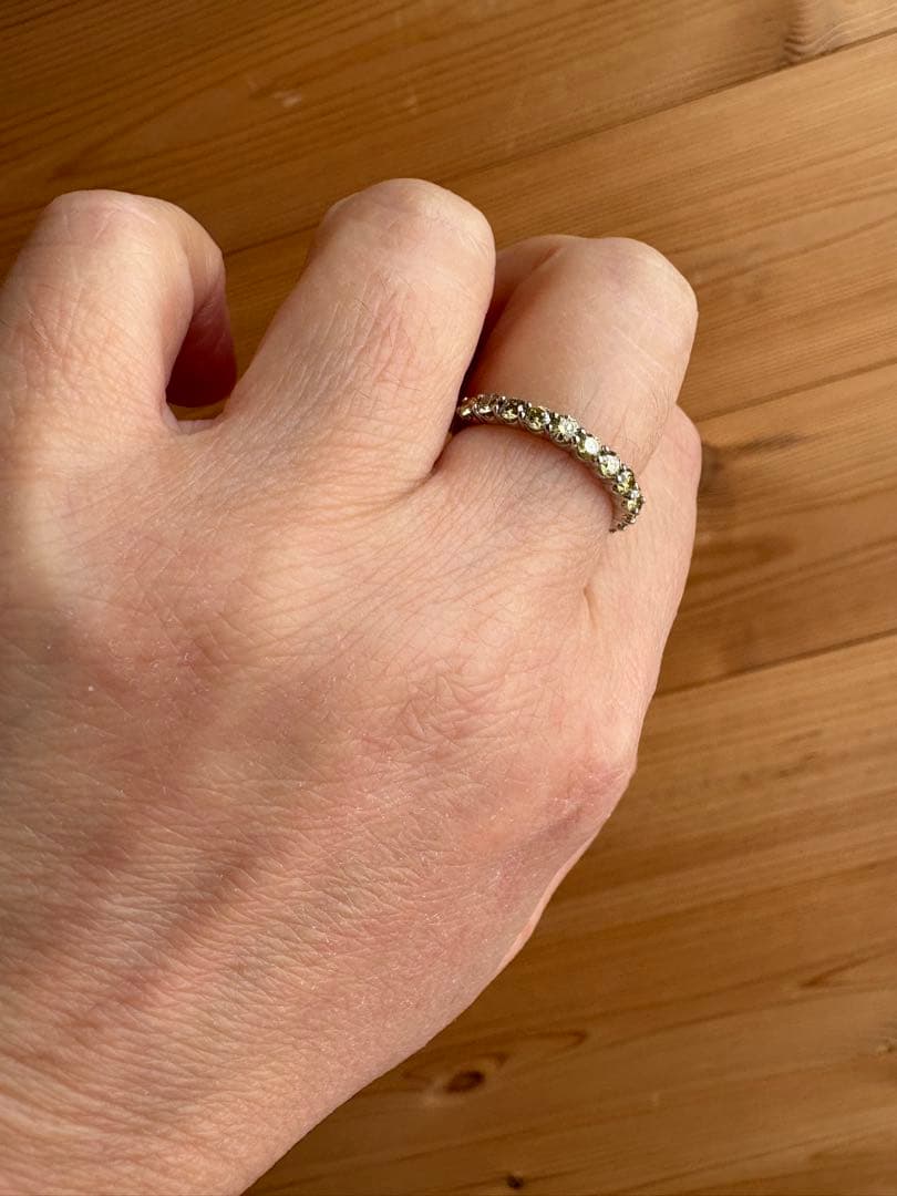 PT900 イエローダイヤ(0.93ct) ハーフエタニティリング✨