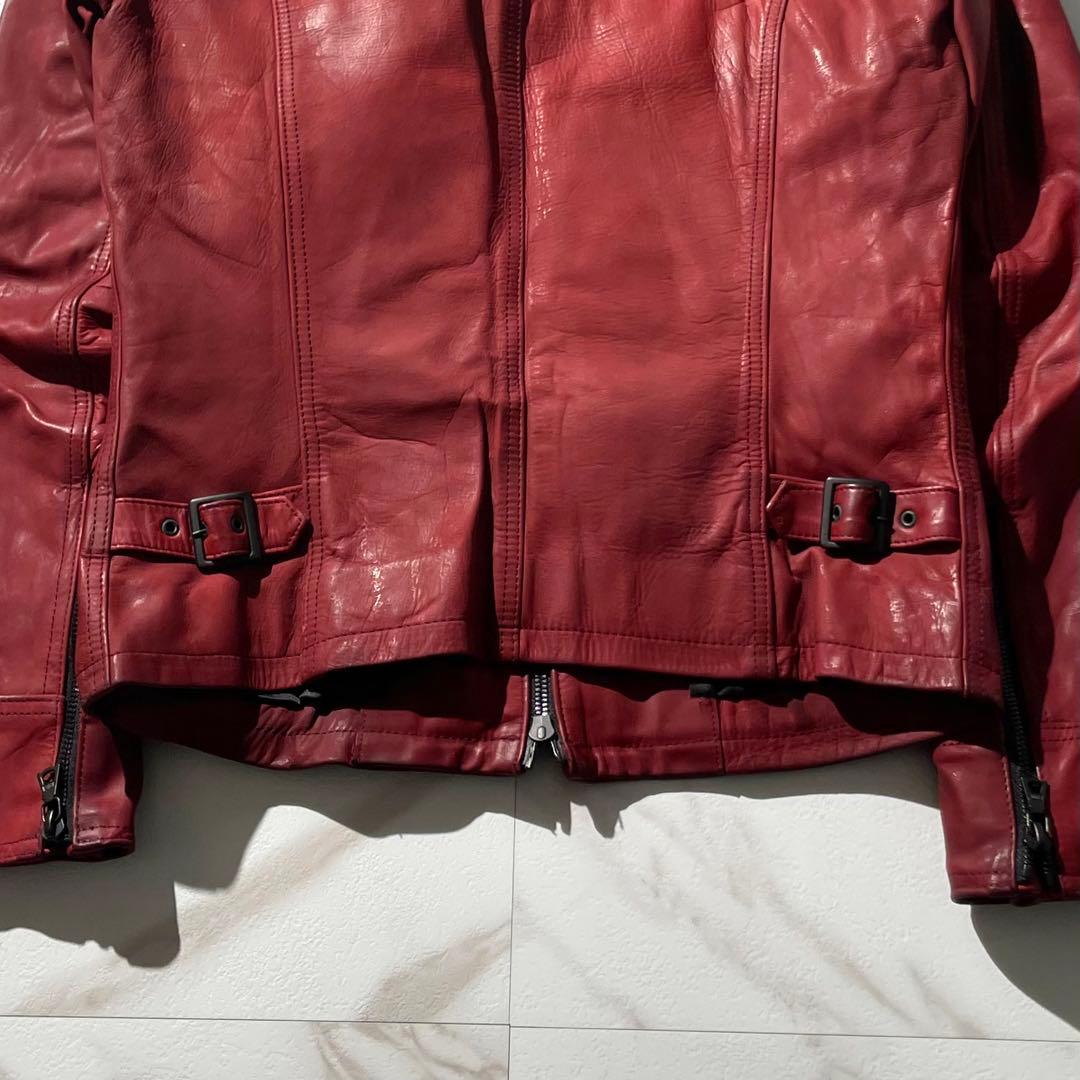 入手困難✨ ノーアイディ ホースハイド レザージャケット レッド