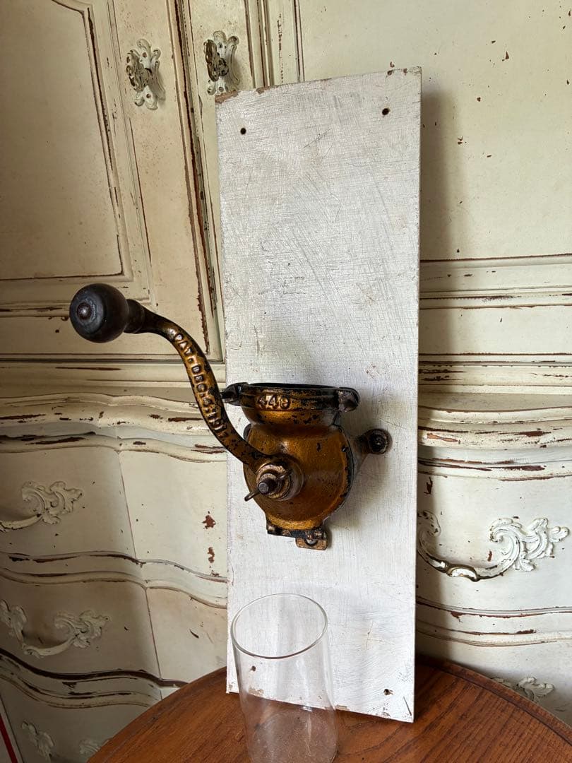 アンティーク 壁掛けコーヒーミル グラインダー 本体のみ 金色100年