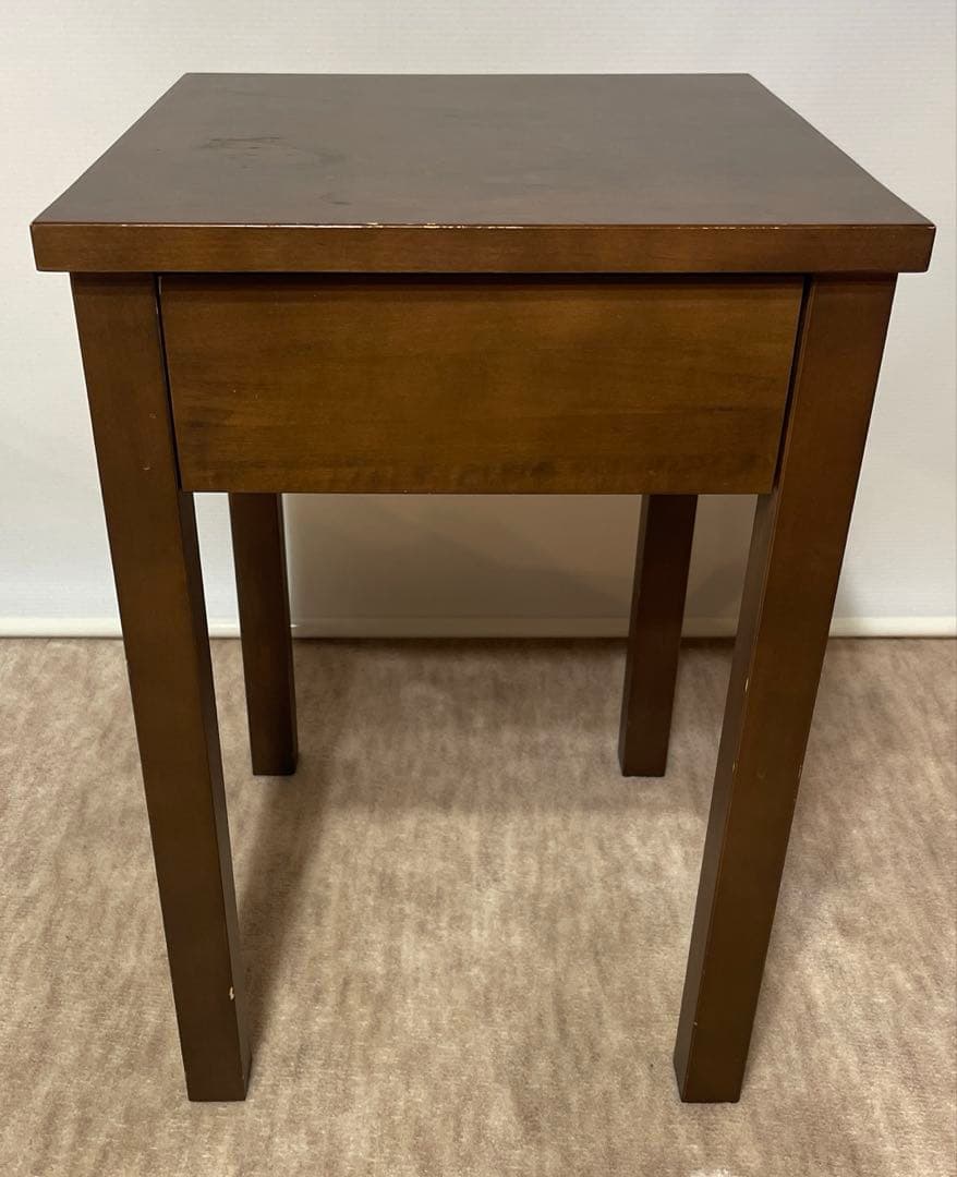 廃番品 無印良品 ベッドサイドテーブル タモ材 引き出し付き MUJI