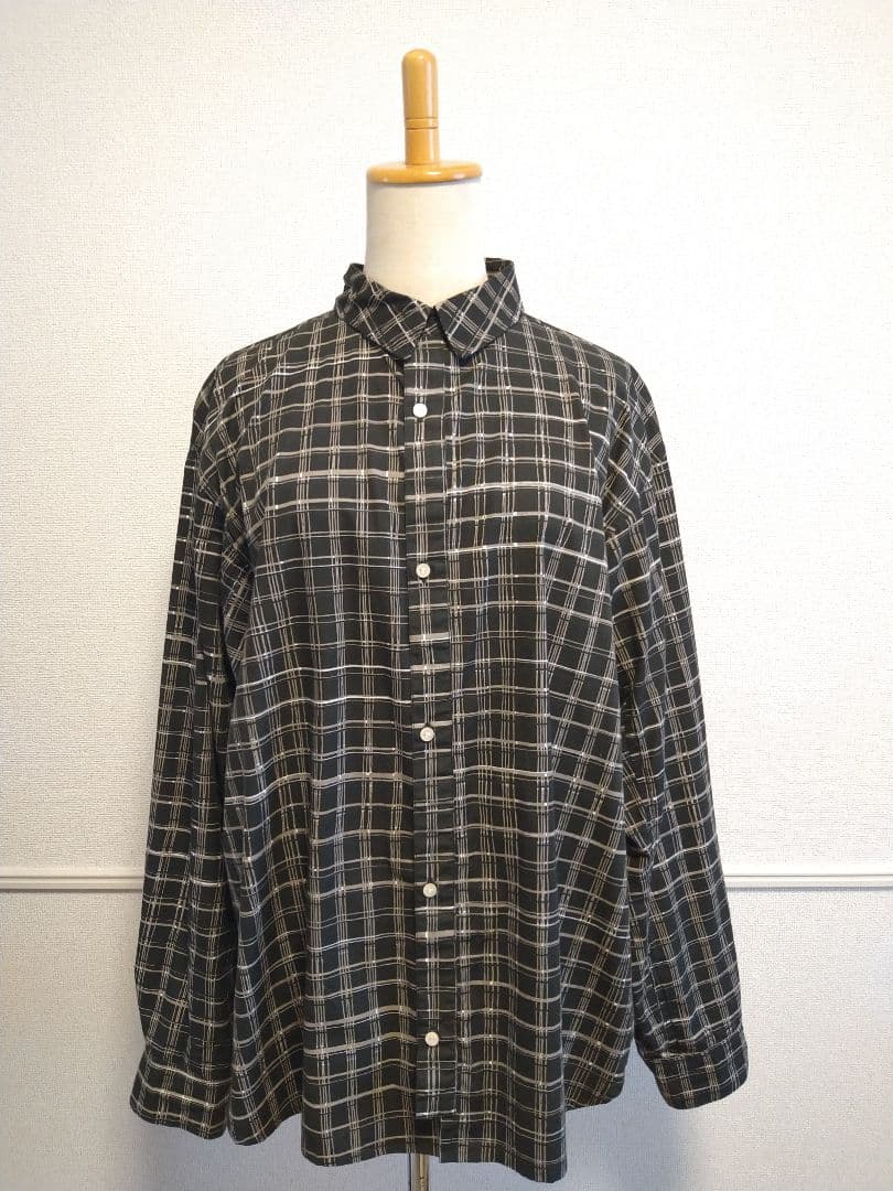 ♾*様 希少 POSTALCO フリーアーム シャツ ブラック チェック ポスタ 希少 POSTALCO フリーアーム シャツ ブラック チェック ポスタルコ