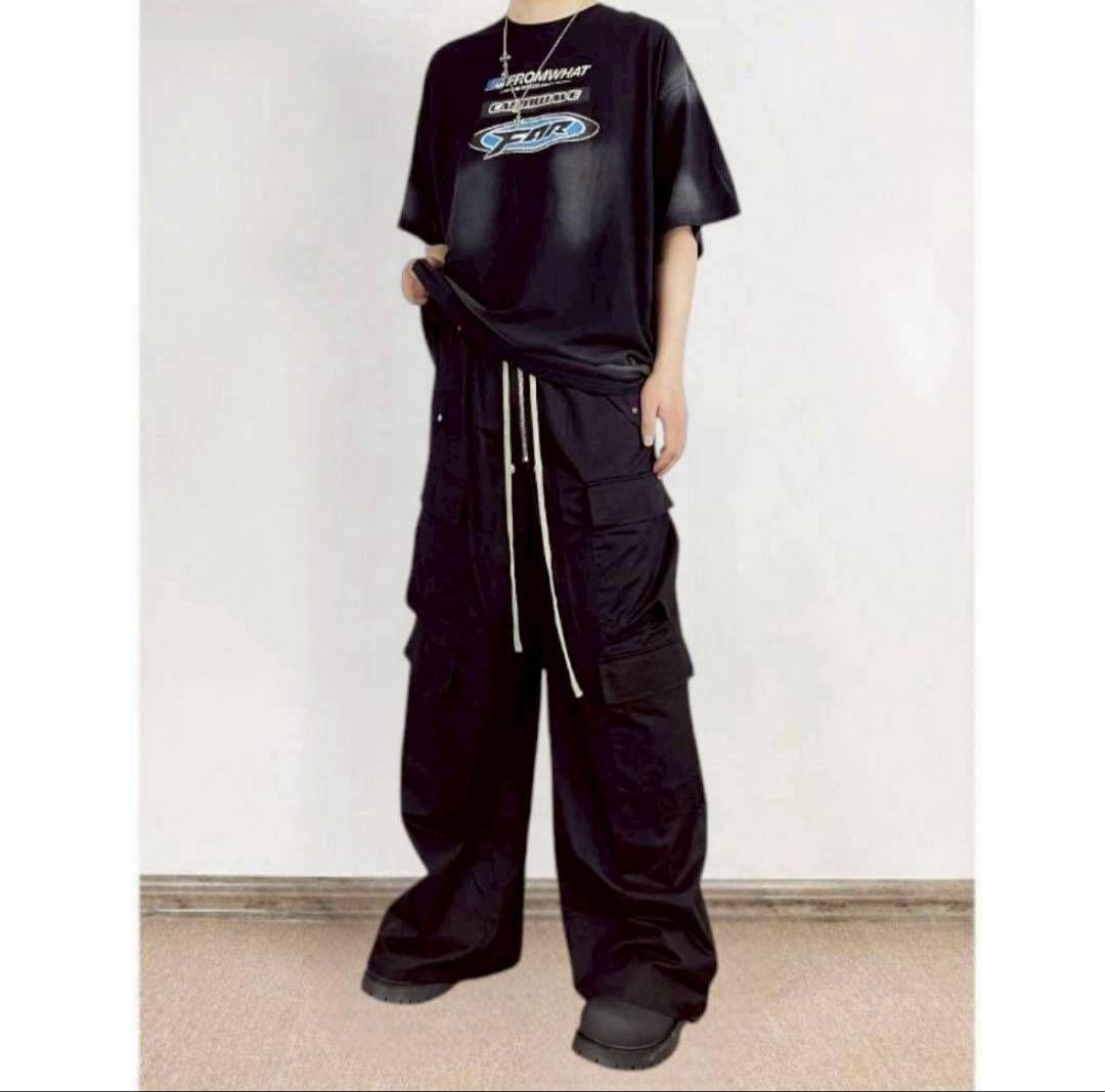 MIJKOドローストリングダブルワイドカーゴパンツM Opium 韓国系Y2K