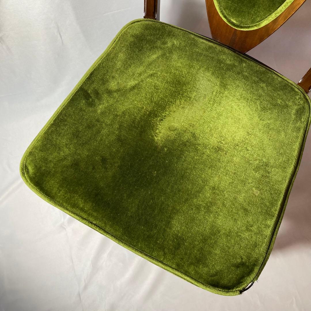 NAGANOINTERIOR 椅子 チェア vintage ベロア緑2個セット
