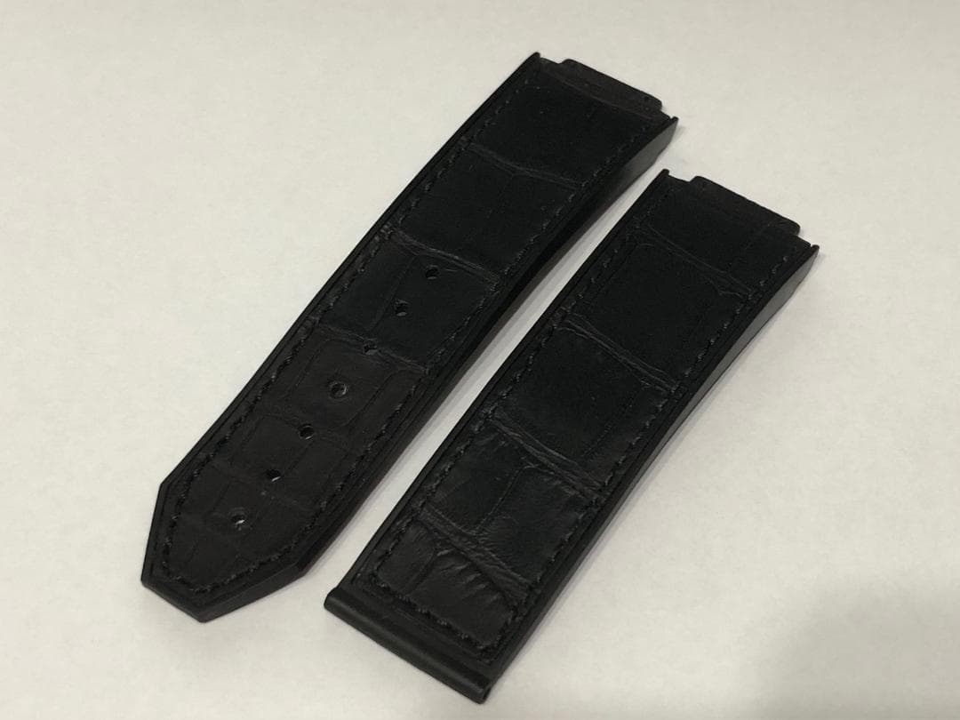 【良品】HUBLOTウブロ 純正クロコラバーストラップ ブラック ビッグバン ウブロ HUBLOT ビッグバン クロコ×ラバーバンド ブラック クロコダイル