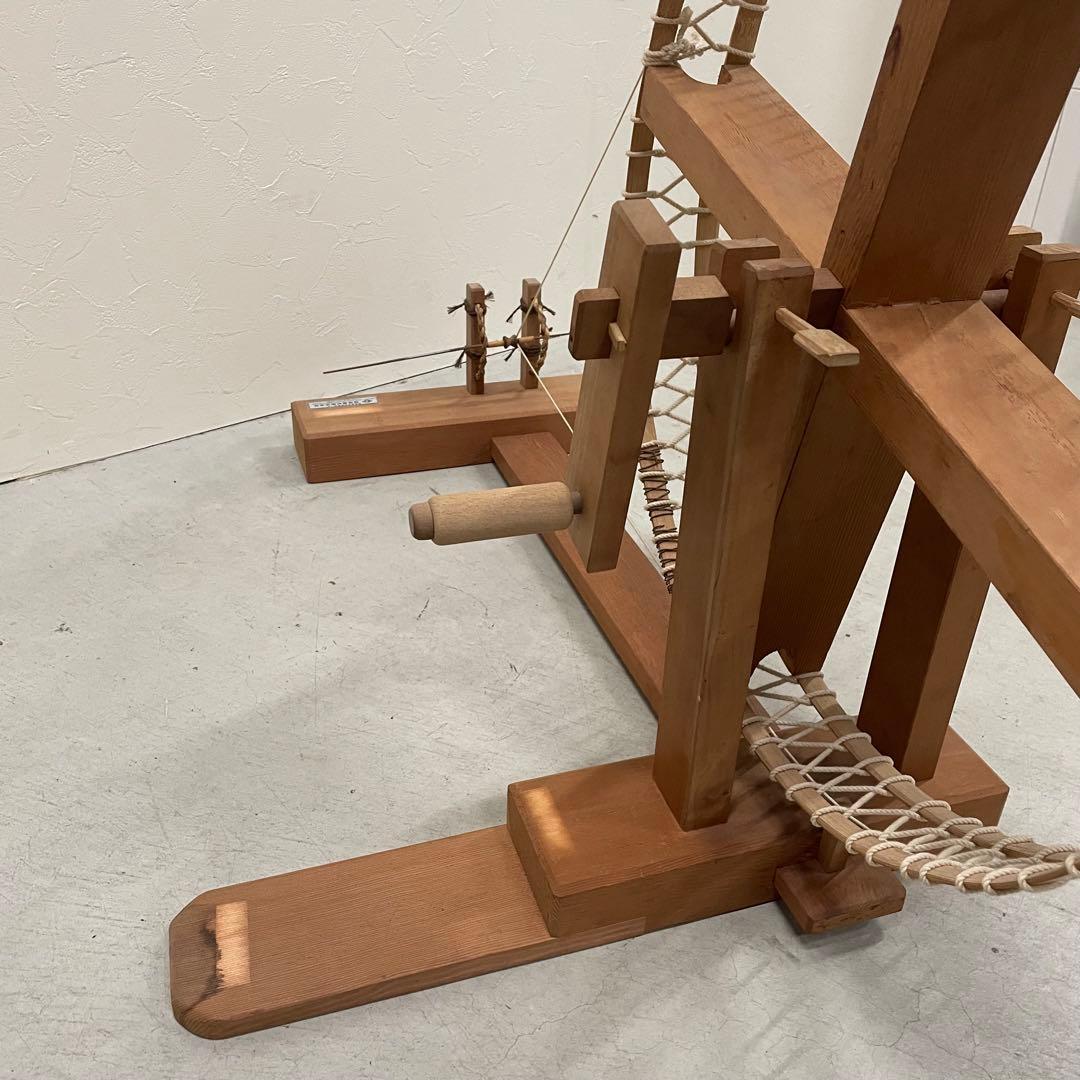 稲垣機料 竹製紡車 管巻機 糸巻き機 手織り道具 織り物 機織り機 糸車