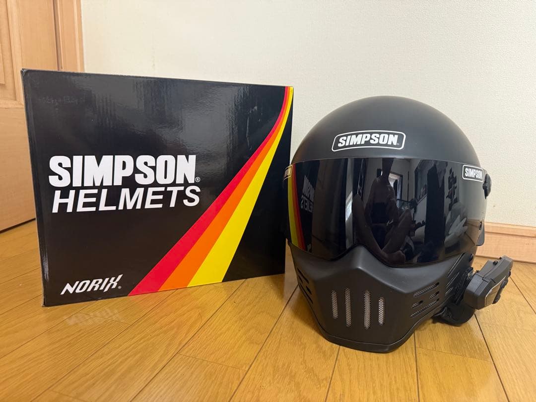 SIMPSON フルフェイスヘルメット マットブラックM30 SENA30K付き