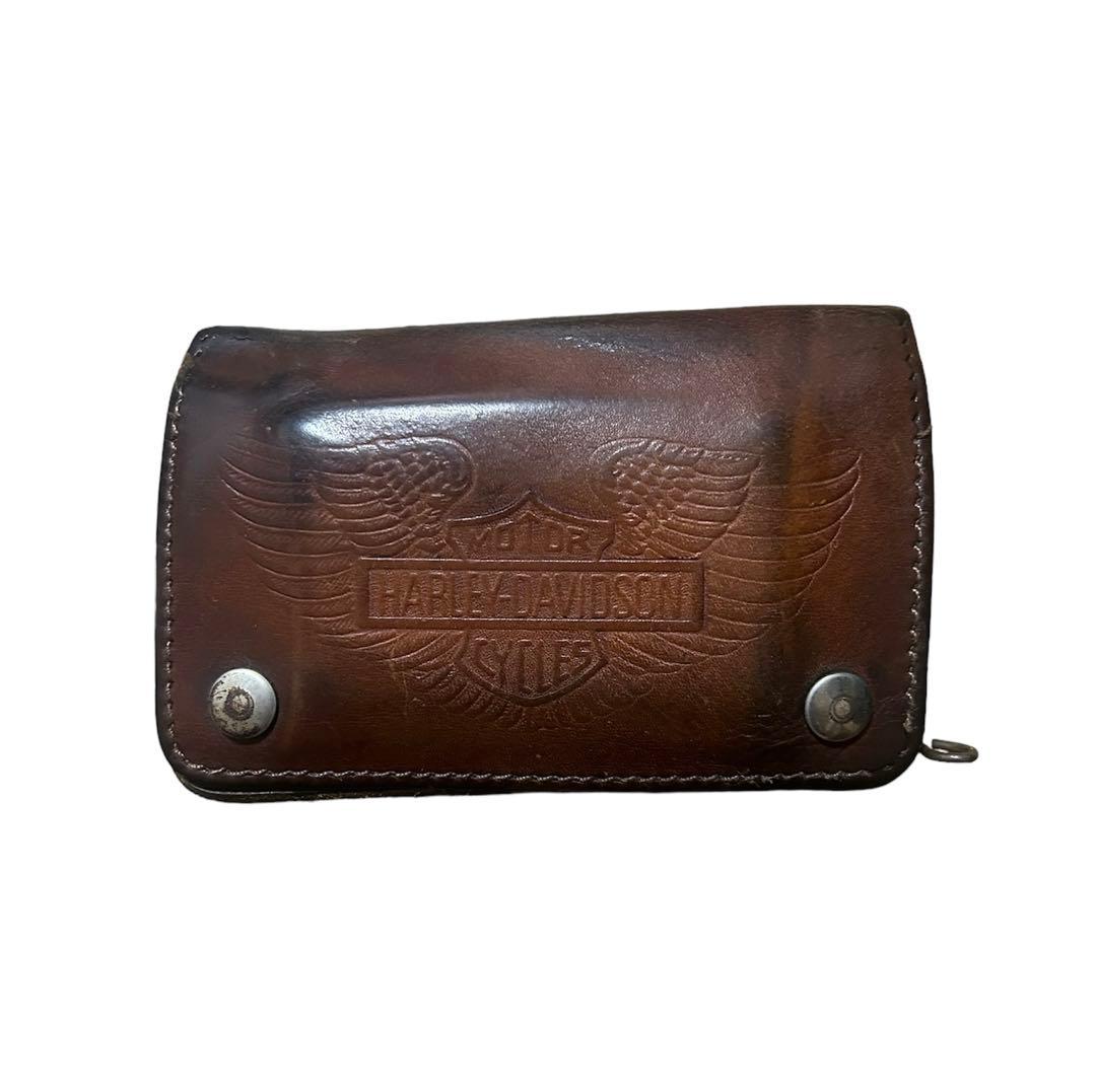 70s ハーレーダビッドソン レザーバイカーウォレット 財布 ビンテージ
