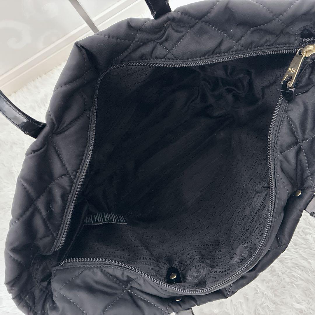 美品】ローレンラルフローレン キルティング トートバッグ 金ロゴ