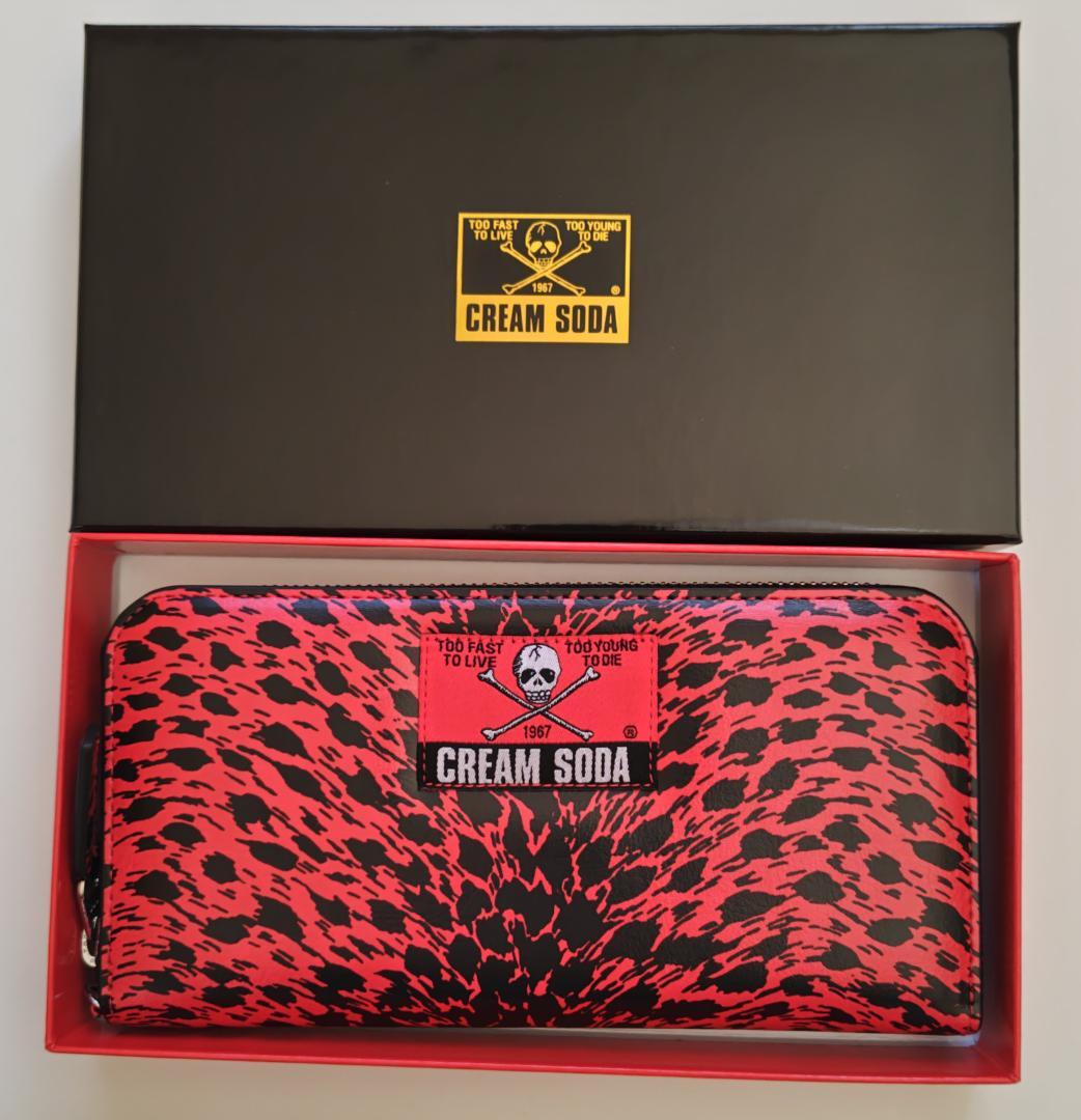 新品】ピンクドラゴン/Cream Soda ヒョウ柄 ファスナー ウォレット
