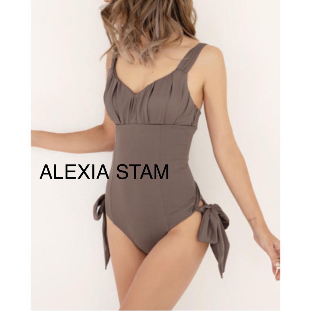 【新品　未使用✨】ALEXIA STAM ブラウン ワンピース水着 ALEXIA STAM（アリシアスタン） 水着 Alyssa / フロントリボンOP