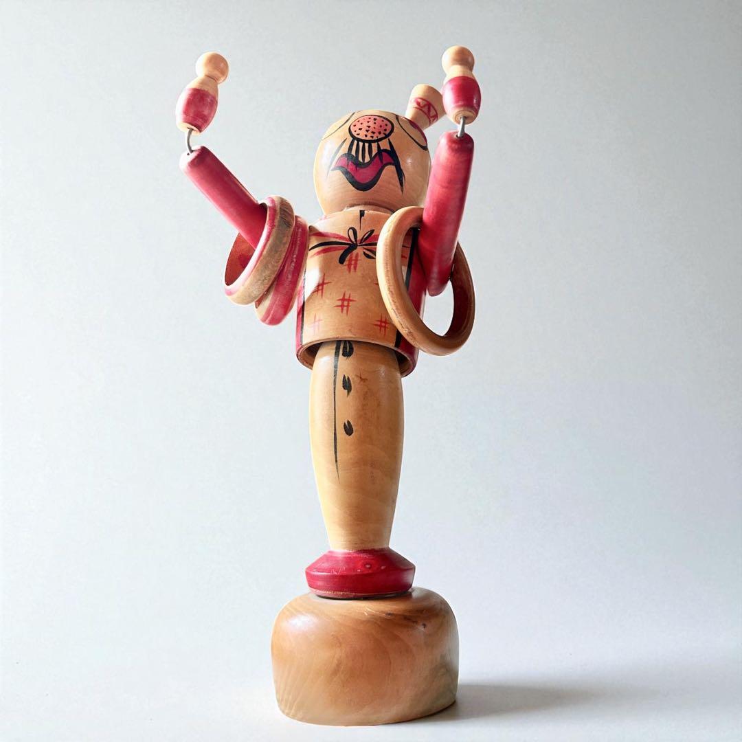 山形県郷土玩具・木地玩具《のんきな父さん》輪投げ・温海（あつみ